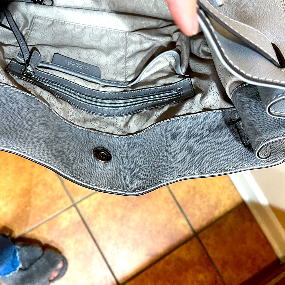 Michael Kors Hamilton - Grey Saffiano Leather purse/satchel